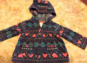 Baby girls fleece jacket with hood