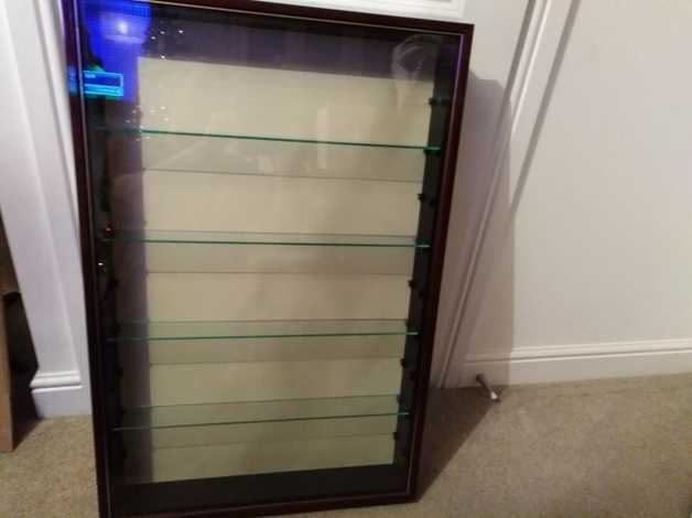 Model Cars Trains Etc Wall Mounted Display Cabinets In Excellent