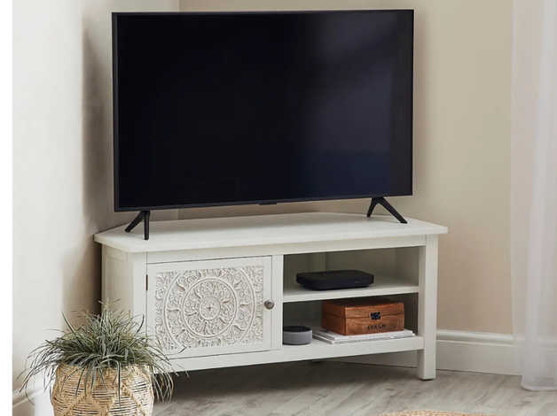 Dunelm tv store stand white