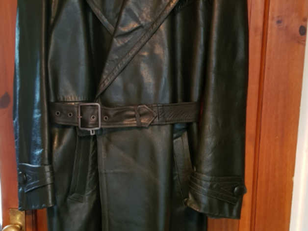 Men's Vintage Ww2 Post 1940's Horshide Leather Officer's Trench Coat ...