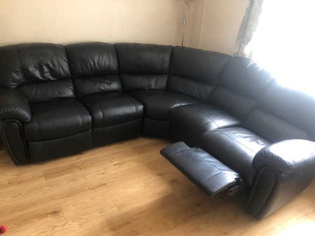 Leather Corner Sofa With Two Electric, Leather Corner Sofa Electric Recliner