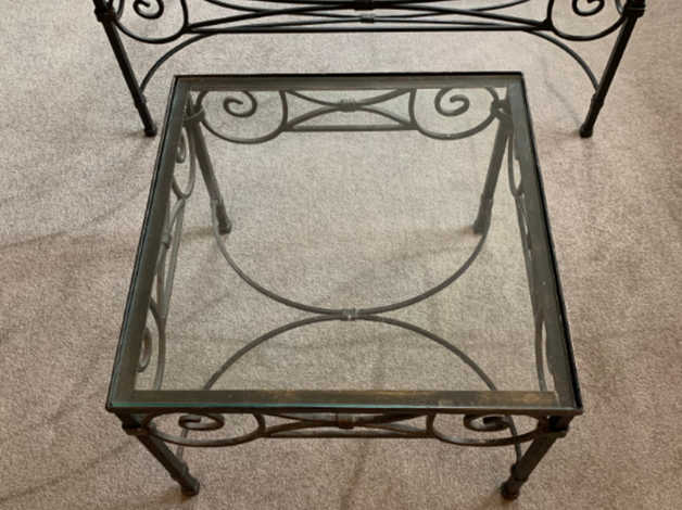 laura ashley glass coffee table