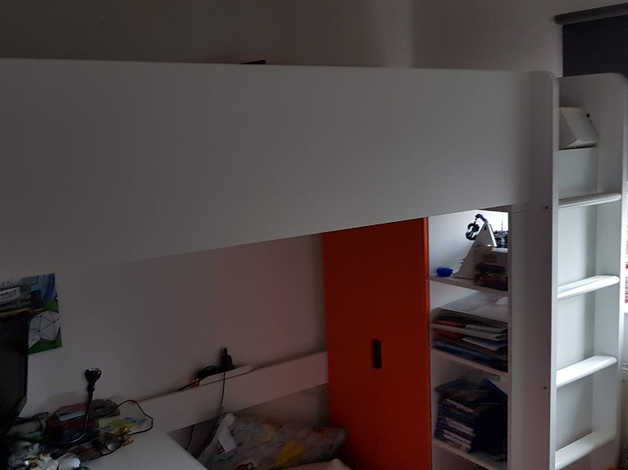 Ikea Single Loft Bed With Wardrobe Shelves And Desk In Barry