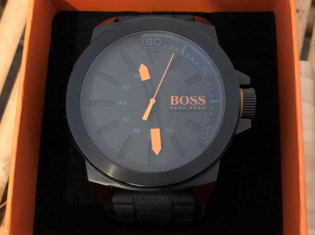 hugo boss orange new york men's black strap watch
