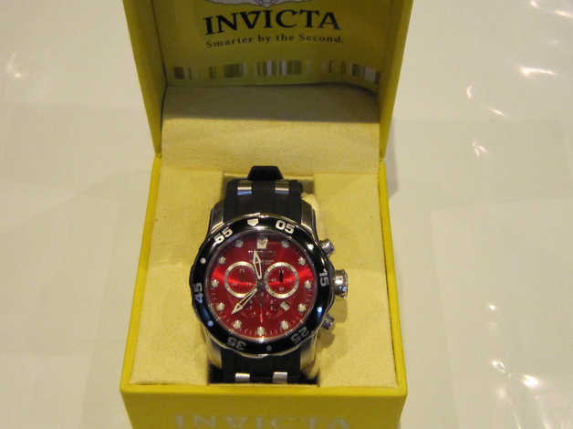 Invicta red face discount watch