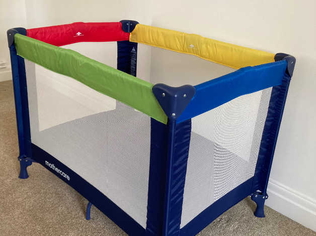 Mothercare colour clearance block travel cot