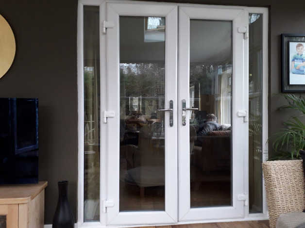 White Upvc French Patio Doors With Side Panels In Leeds West